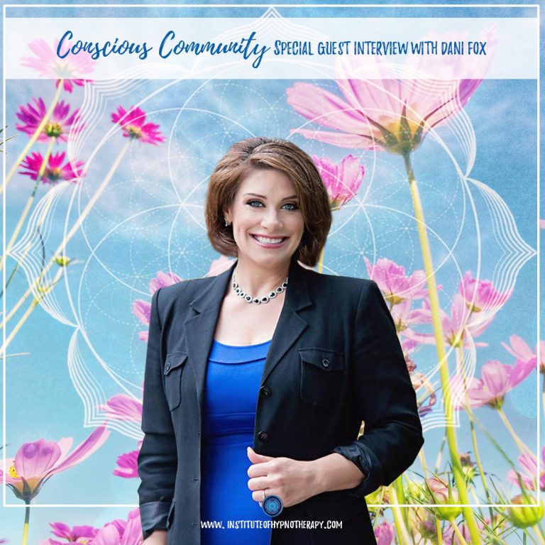 woman smiling with pink flowers