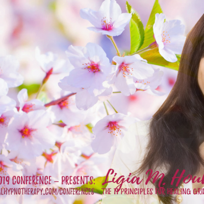 woman smiling with flowers background